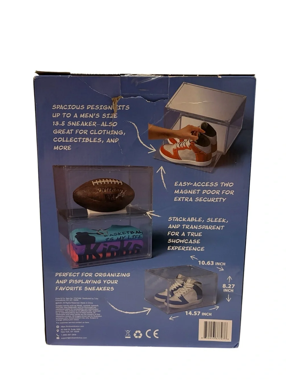 Kicks & Co Clear Stackable Sneaker Storage Box - Clear (2 Pack)
